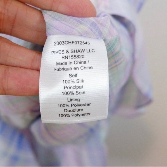 Veronica Beard Dakota Plaid Silk Mini Dress Lilac - Picture 10 of 11